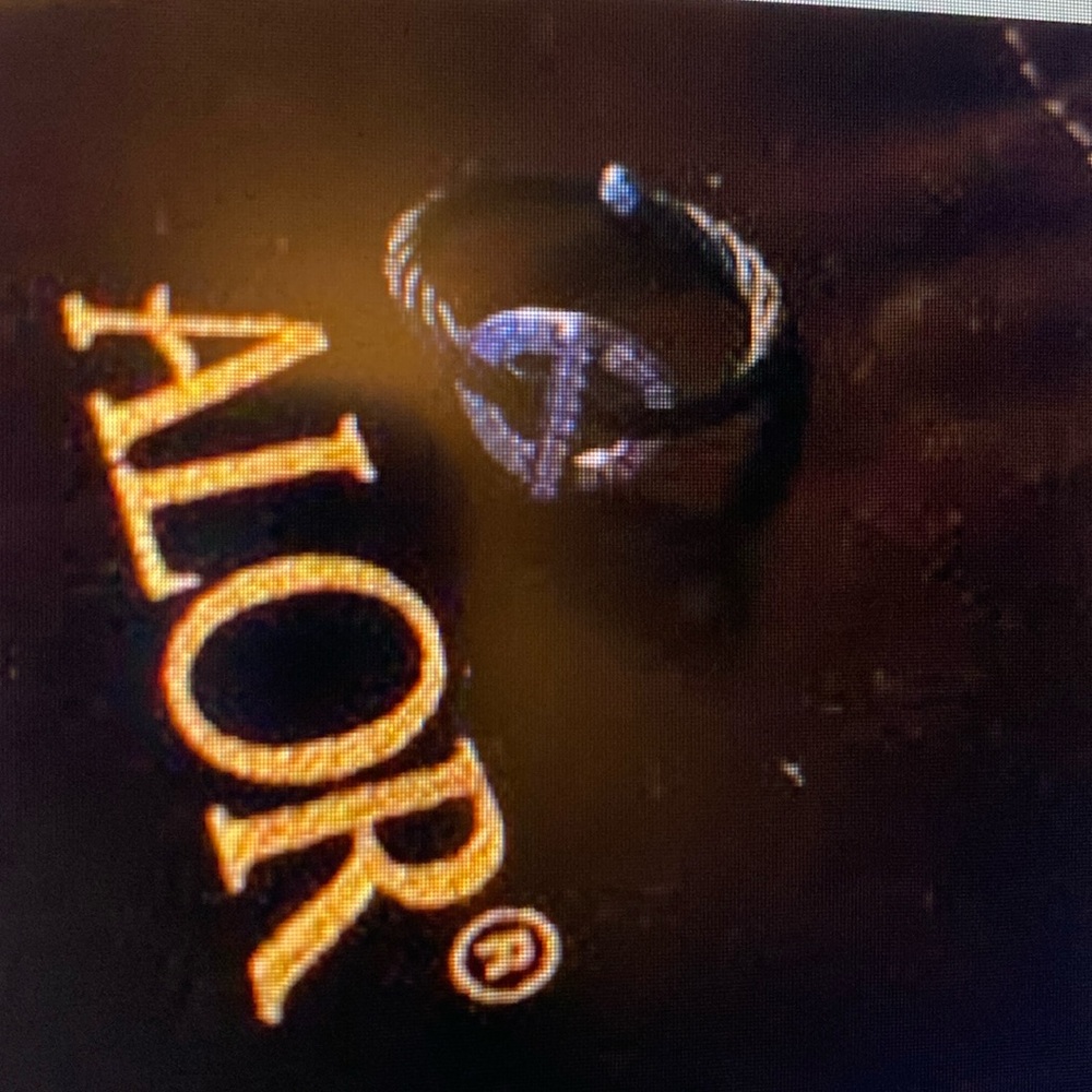 ALOR Black Cable Ring with Diamonds